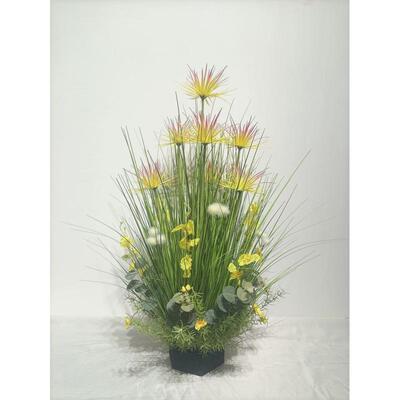 仿真盆栽洋葱草盆景狗尾巴草晴天草家居仿真绿植拍摄道具造景芦苇