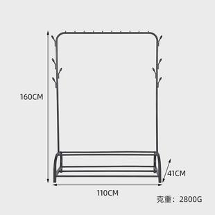 简易双层单杆落地晾衣架卧室多功能挂衣架家用简易衣帽架批发 新品