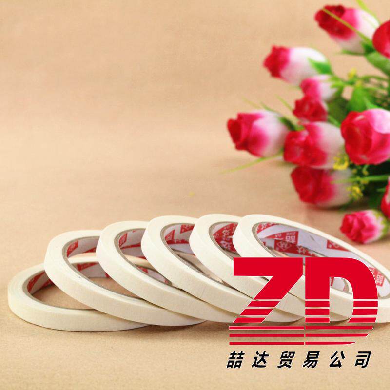 美纹胶带耐高温厂可写字易撕装修喷漆遮蔽分色纸皱纹美纹纸胶带发