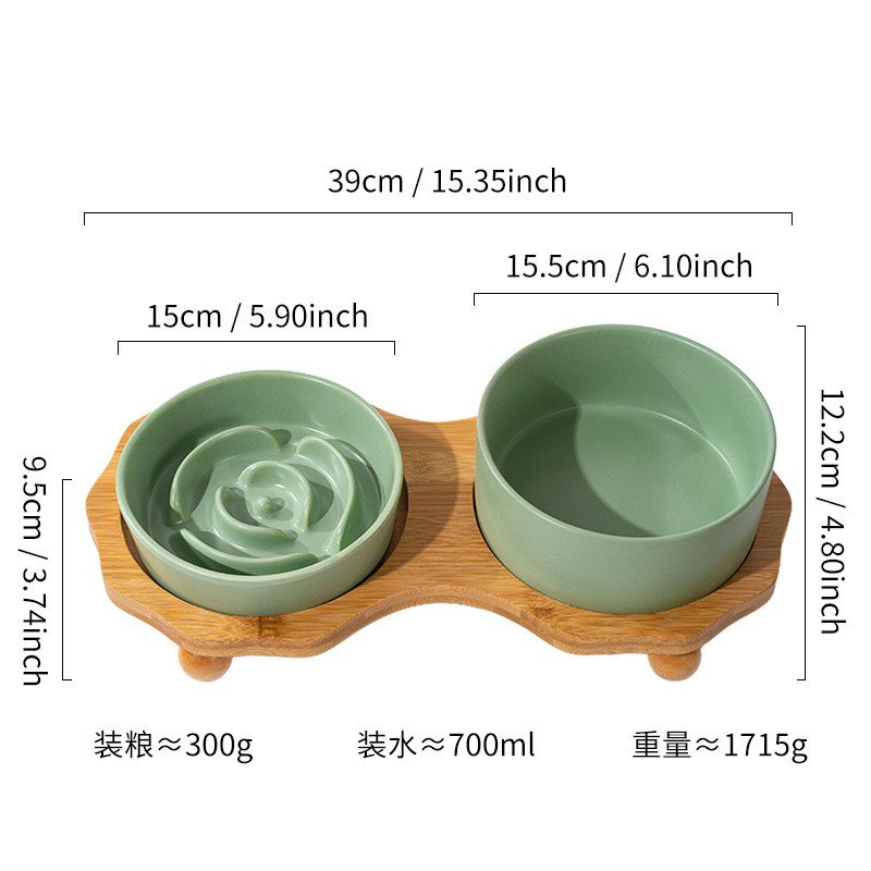 陶瓷慢食碗狗用喝水大号缓食碗中大型犬防打翻狗盆防噎宠物碗食盆