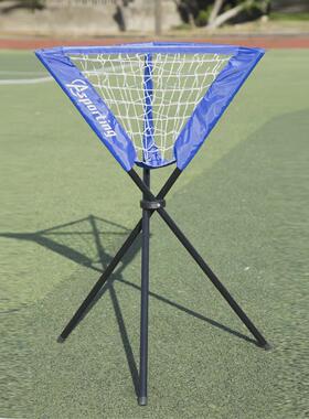 棒球垒球装球网兜三角集球网器黑色管简易便携集球装球器收纳架