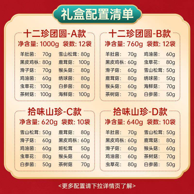 山珍年货大礼包云南特产菌菇干货羊肚菌礼盒春节过年送礼团购礼品