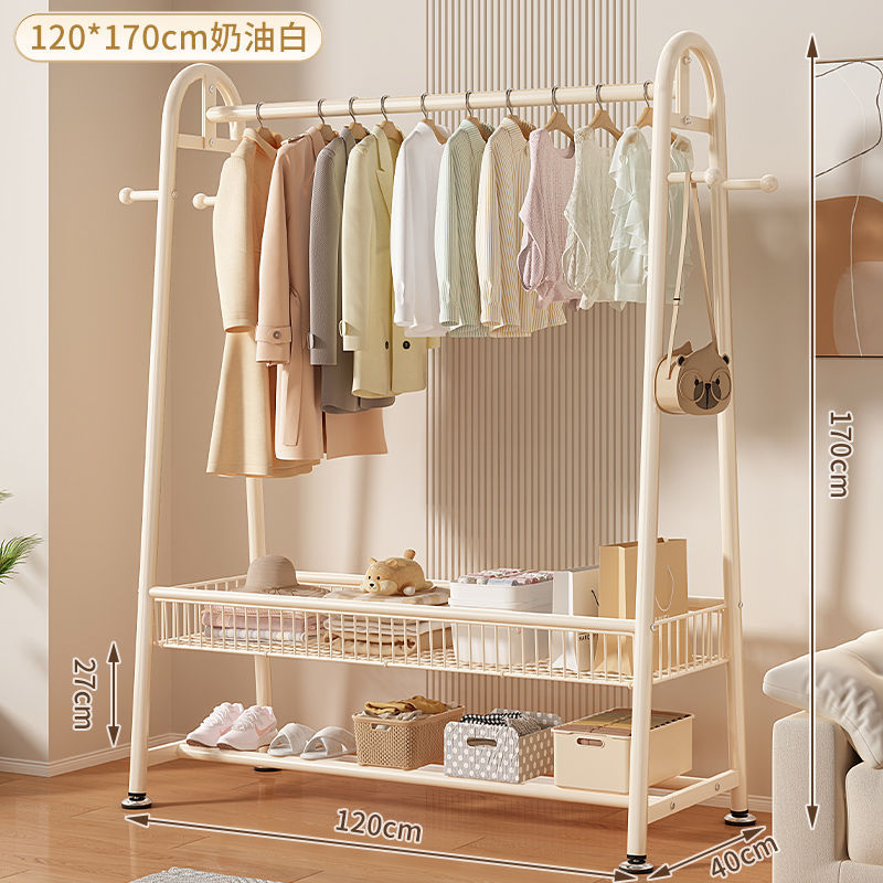 晾衣架加粗款晒衣架落地家用阳台卧室挂衣架子简易室内单杆衣帽架