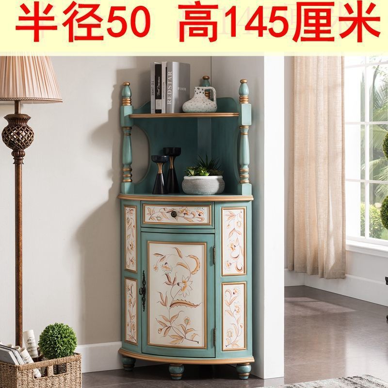 欧式角柜实木美式乡村玄关柜拐角柜墙角储物置收纳柜物架书架家具