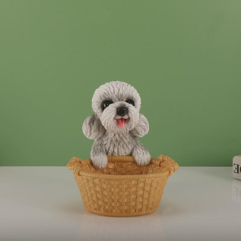 新款创意卡通杂物泰迪狗收纳送礼朋友玄关钥匙可爱客厅装饰品摆件