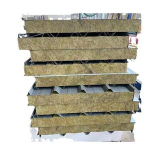 屋顶外墙夹芯板彩钢瓦隔热夹芯岩棉瓦建筑厂房用彩瓦岩棉钢