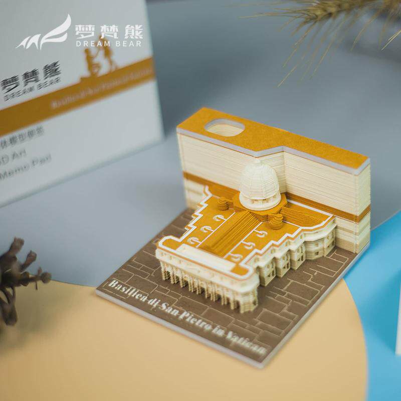 梦梵熊文艺来图定制古风建筑3d便签本可撕国潮景点模型创意设计纸