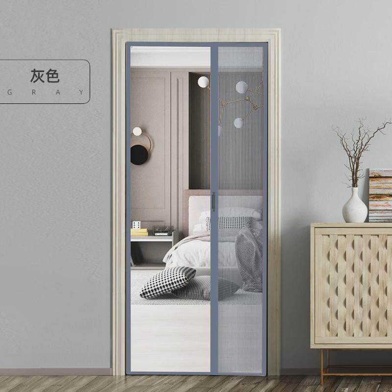 折叠纱门防蚊门家用推拉式隐形伸缩沙门铝合金无轨推拉纱窗门