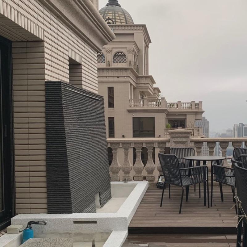 pu水厂家瓦片水泥板条纹板水幕背景墙庭院装修室外砖pu脉络石流石