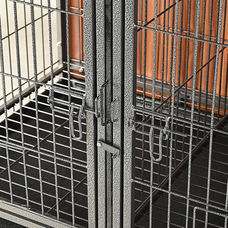 带脚轮方管宠物狗笼双开门狗别墅室内小型犬带厕所狗房子家用兔笼