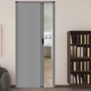 蜂巢折叠门免打孔隐形推拉式浴室隔断墙阳台门带遮光纱窗门帘家用