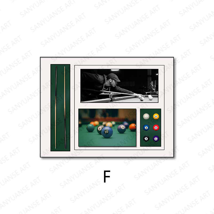 台球挂画客厅沙发背景墙装饰画立体桌球室实物玄关卧室走廊挂画