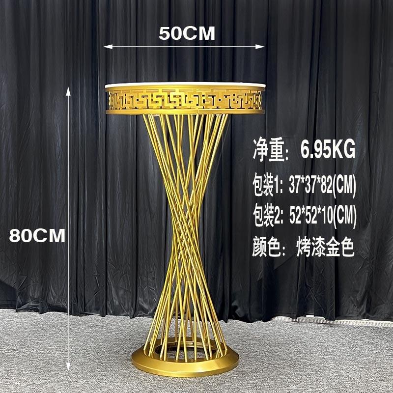 新款电镀金色烛台婚礼酒店派对宴会厅甜品台家居花架装饰摆件