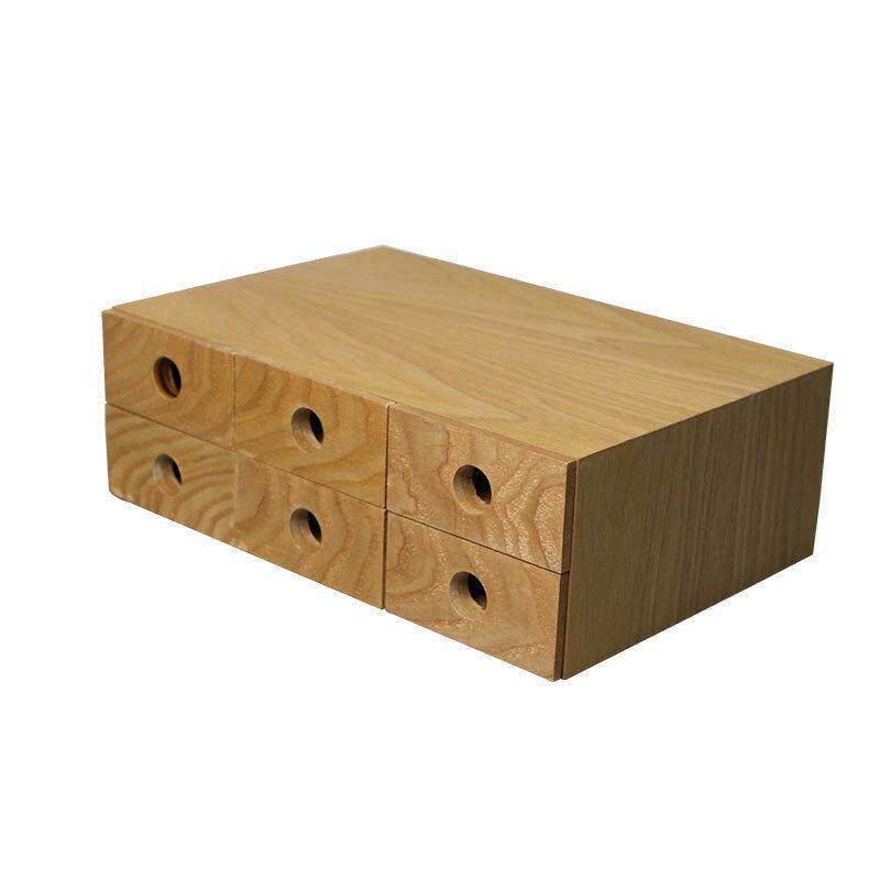 日式木质办公桌面收纳盒抽屉式组合套装首饰盒创意置物架学生宿舍