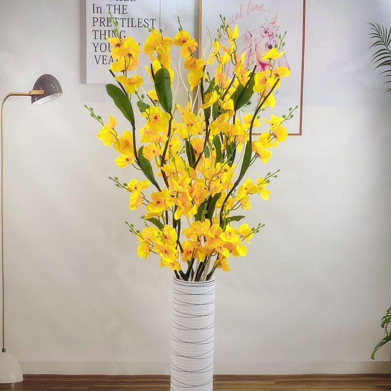Q2W客厅落地假花蝴蝶兰仿真干枝插花干花塑料花居家新房装饰包邮