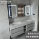 私人浴室柜多层实木烤漆橡木智能镜柜岩板一体盆陶瓷一体盆热弯盆