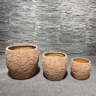 水泥花盆大口径虎皮兰藤花浮雕绿萝创意庭院绿植办公室落地花盆