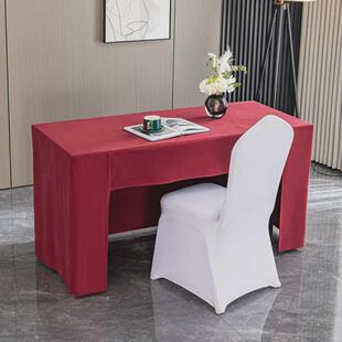 加厚双面台尼桌布酒店会议室桌布套罩展会活动台泥长方形台布新品