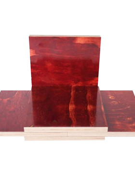 山东122*244cm红色酚醛胶批发不易开胶1.2mm建筑覆膜板红模板面板