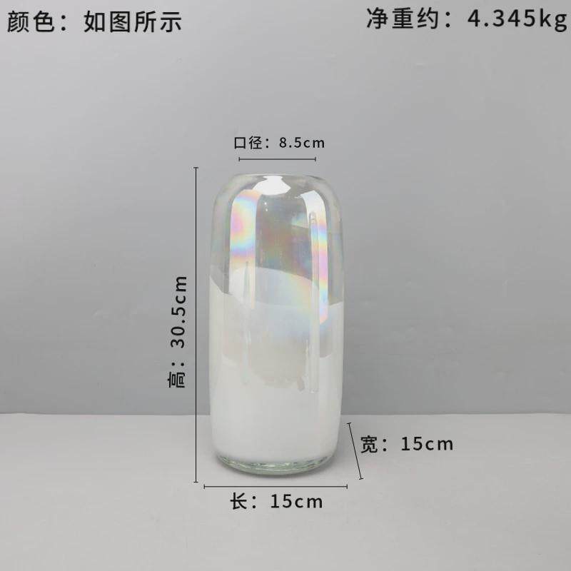 欧式轻奢炫彩琉璃水培插花花瓶桌面摆件客厅卧室玄关酒店家居饰品