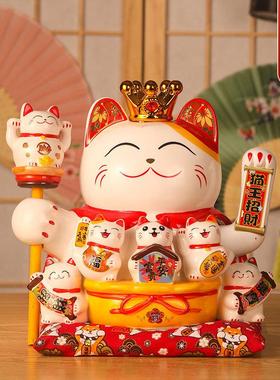 招财猫大号摆件店铺开业电动摇手大号日本陶瓷创意生意兴隆发财猫