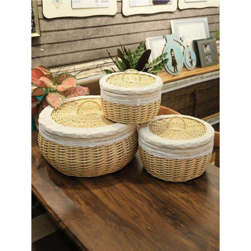 OF9D藤编馍筐带盖保温馒头筐柳条收纳筐编织面包篮家用厨房水果鸡,收纳整理,橱柜收纳筐,淘宝优惠券,粉丝福利购,淘宝优惠卷