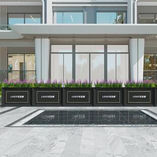 户外铁艺花箱组合售楼部外摆花盆商业街庭院围栏隔断花槽种植花坛