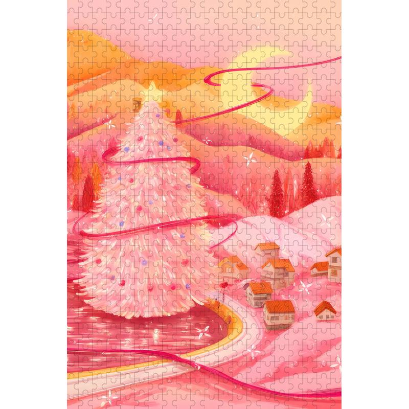 人间良辰拼图可选300片500片1000片1500片多款式可选8色木质相框