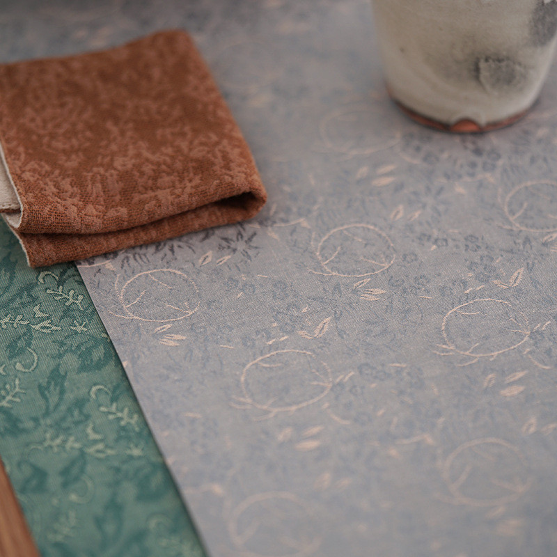 0fe9归云居书卷式宋茶席手工织锦布艺长条桌旗餐垫新中式禅