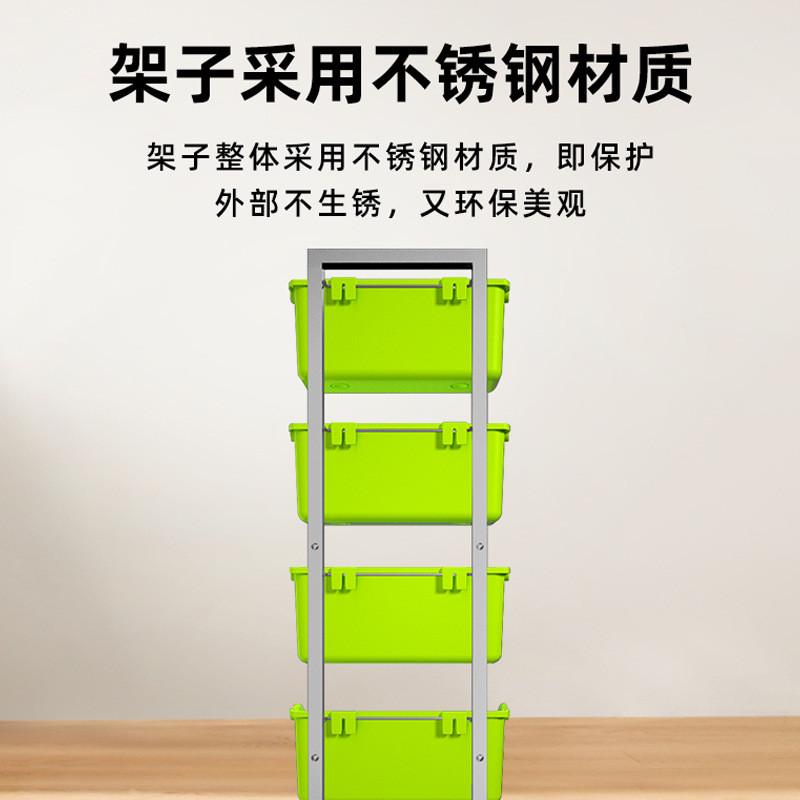 热销新款上市不锈钢移动花架学校家庭种植体验万向轮多层架阳台种