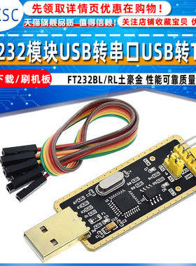 FT232模块USB转串口USB转TTL 升级下载/刷机板 FT232BL/RL土豪金