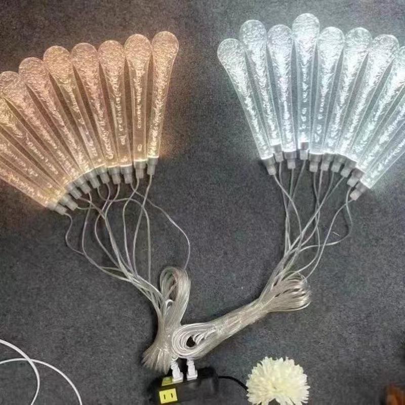 婚庆吊顶装饰灯串亚克力水滴吊灯婚礼氛围道具led串灯场景布置