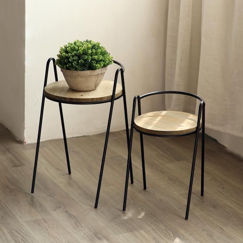 实木绿植花架子室内客厅阳台铁艺盆栽置物架花园庭院花盆架子复古