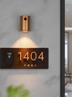 号牌感应灯发光门牌家用磁吸门铃号码牌公寓住宅入户门房智能制作