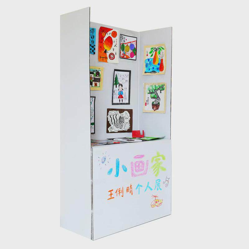 纸箱展示台广告牌立式箱手工制作城堡房子落地式白色厚纸板东莞