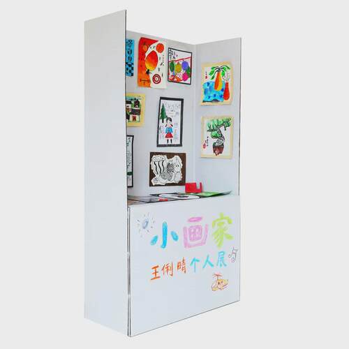 纸箱展示台广告牌立式落地式手工制作城堡房子箱白色厚纸板东莞