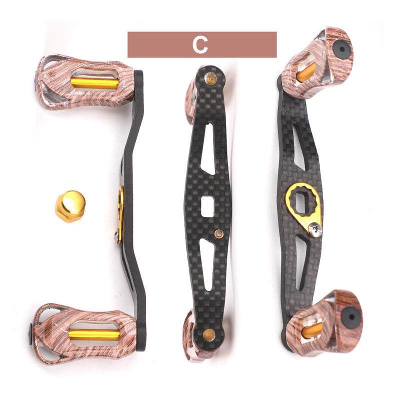 水滴轮改装轻量化超轻碳素摇碳纤维把摇臂握丸渔轮摇把配件