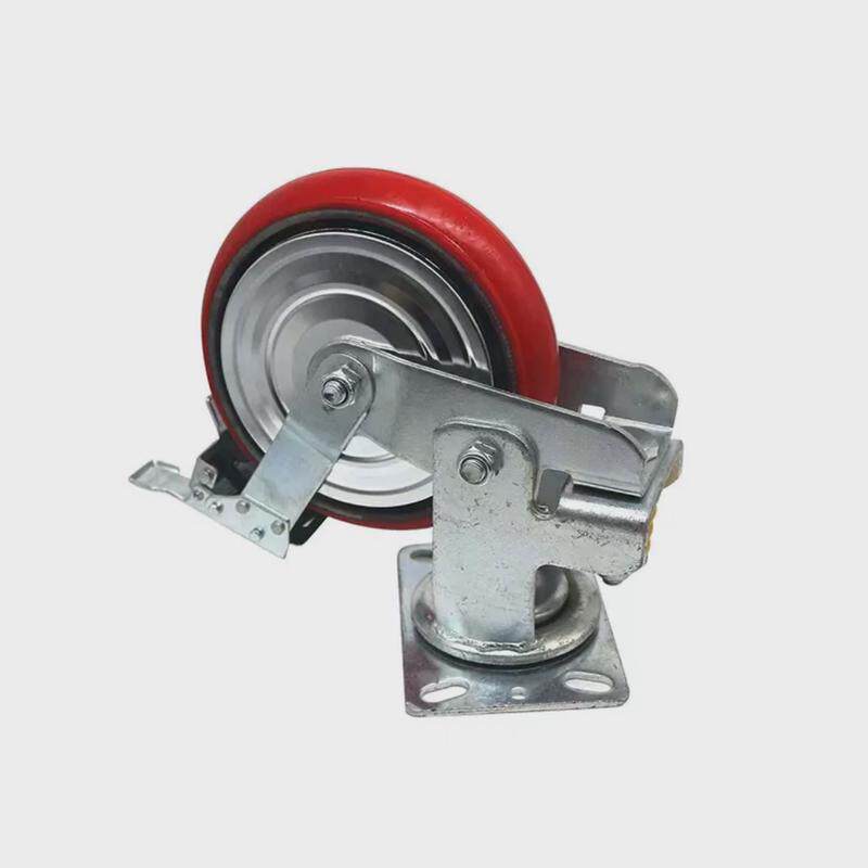 重型减震刹车脚轮4寸6寸8寸弹簧减震聚氨酯脚轮推车万向轱辘