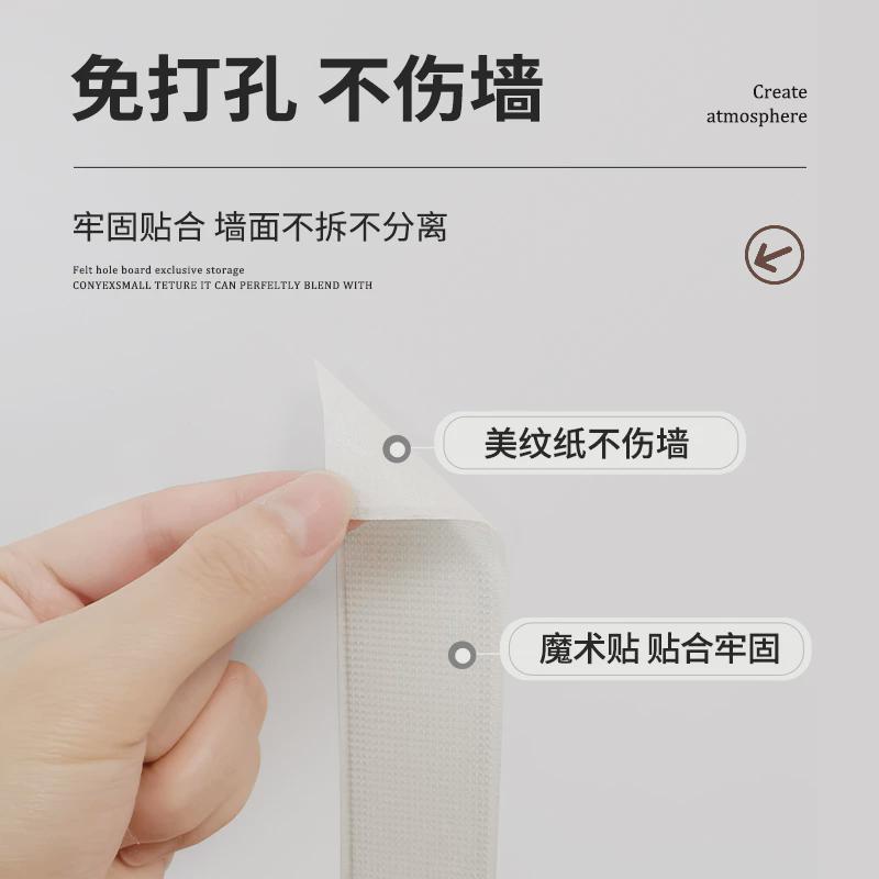 毛毡墙贴自粘照片墙背景板免打孔立体墙面装饰遮丑贴画diy留言板图片