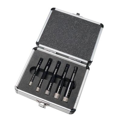 六角柄钎焊开孔器5pcs套装金刚石玻璃陶瓷干大理石打扩孔钻头