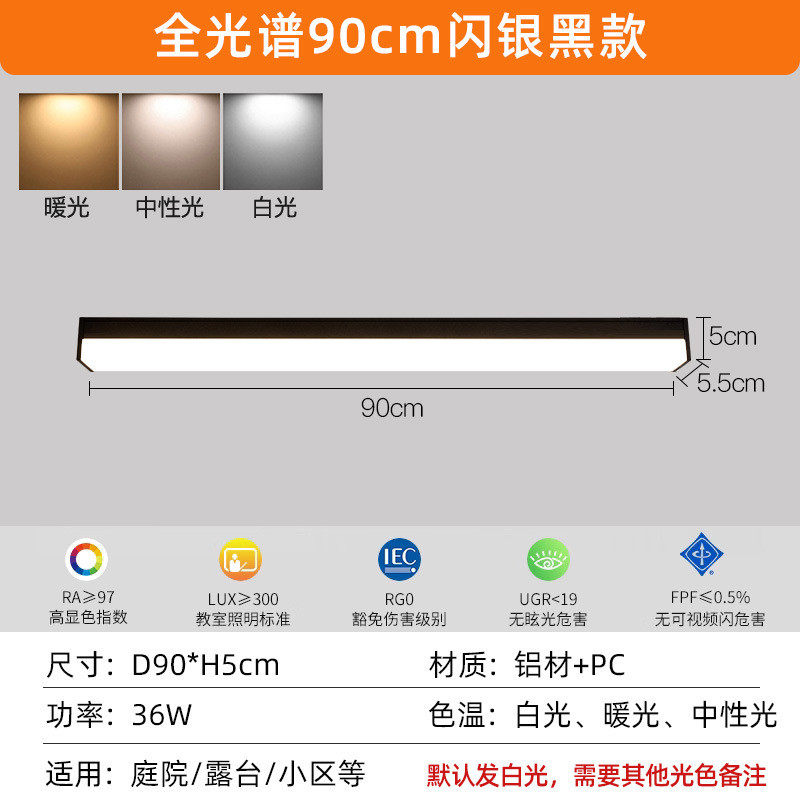 阳光房专用走廊阳光棚户外阳台入户灯防雨吸顶灯顶灯长条露台屋檐