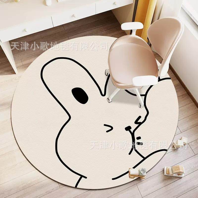 圆形地毯客厅可擦免洗pvc电脑转椅垫子皮革儿童防水学习地垫椅子