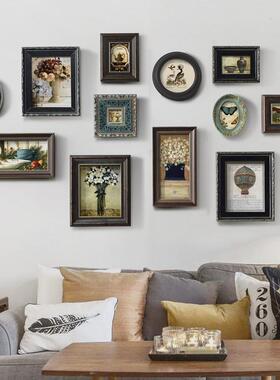 a8lm美式相框结婚家居装饰墙面装饰相框挂墙复古实木相框照片墙