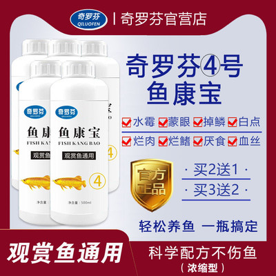 奇罗芬4号鱼康宝奇罗芬鱼康宝龙鱼锦鲤水里白点烂尾掉水鳞霉蒙眼