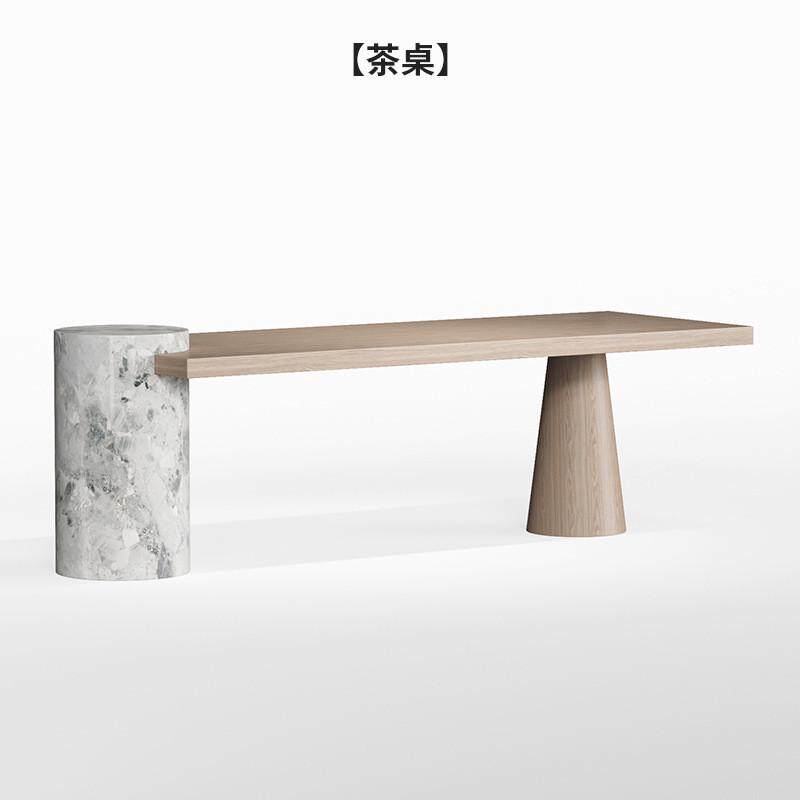 现代简约茶桌大理石岩实木岛台茶艺桌办公室板个性阳台泡茶桌