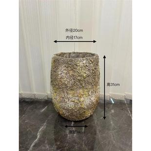 简约泥绿植镁水泥花盆花器客厅阳台落地花盆室内装 饰摆件