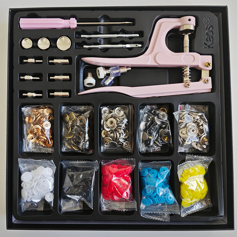 T5树脂四合扣831金属纽扣9.5mm五爪扣全套安装工具套装手压钳暗扣