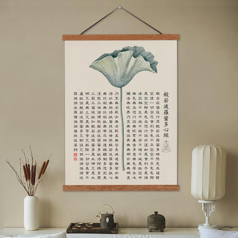 46N般若波罗蜜多心经字画挂画菠萝客厅装饰画挂件书房观自在禅意