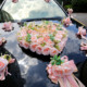 婚车花主婚装 饰仿真车拉花结婚车花车队花婚车车头花绒布森系抖音
