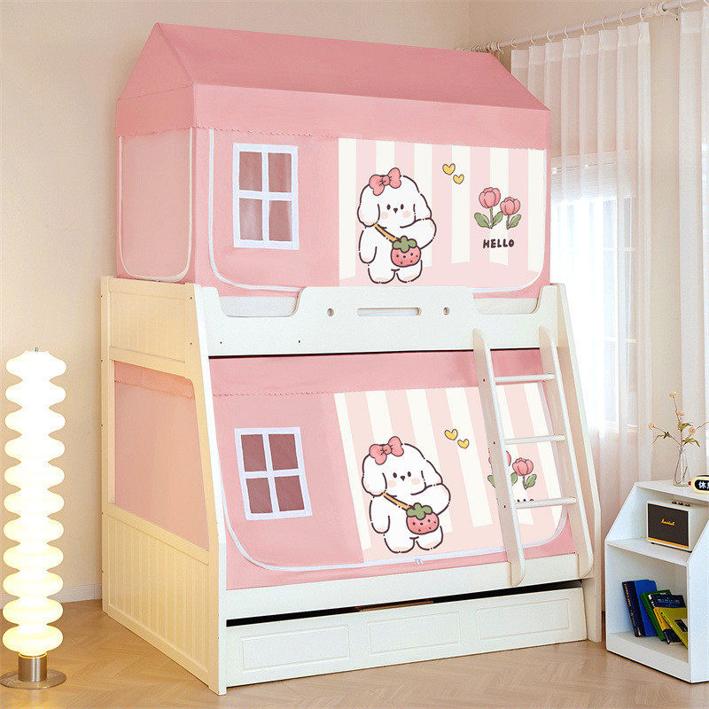 卡通拉链床帘上下铺子母床蚊帐三开门学生宿舍单人蚊帐印花方帐,床上用品,蚊帐,淘宝优惠券,粉丝福利购,淘宝优惠卷